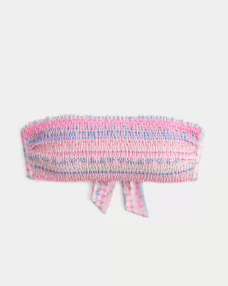 Top de bikini bandeau fruncido