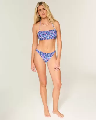 Top de bikini bandeau fruncido