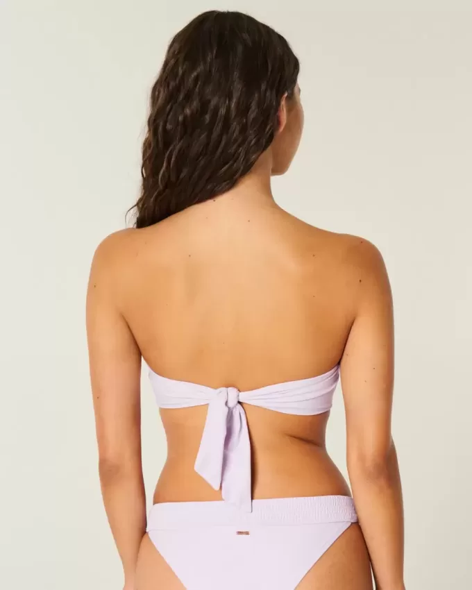Top de bikini bandeau fruncido