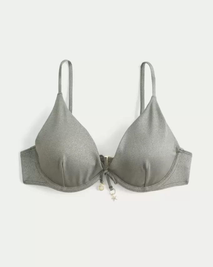 Top de bikini con aros brillantes Top de bikini con aros brillantes