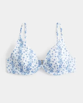 Top de bikini con aros y escote pronunciado acanalado Top de bikini con aros y escote pronunciado acanalado