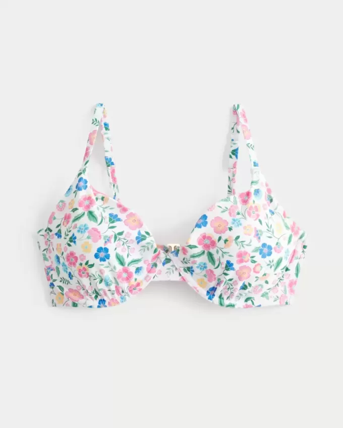 Top de bikini con aros y escote pronunciado con curvas Top de bikini con aros y escote pronunciado con curvas