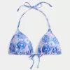 Top de bikini triangular con cuello halter para vacaciones de primavera Top de bikini triangular con cuello halter para vacaciones de primavera
