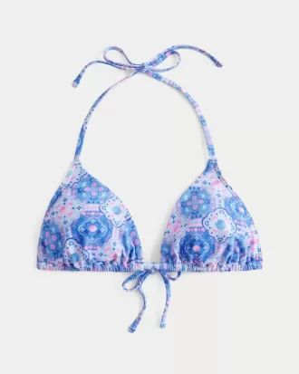 Top de bikini triangular con cuello halter para vacaciones de primavera