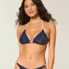 Top de bikini triangular con cuello halter para vacaciones de primavera Top de bikini triangular con cuello halter para vacaciones de primavera