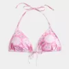 Top de bikini triangular con cuello halter para vacaciones de primavera Top de bikini triangular con cuello halter para vacaciones de primavera