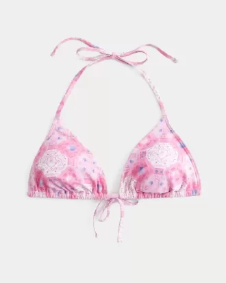 Top de bikini triangular con cuello halter para vacaciones de primavera
