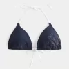 Top de bikini triangular con cuello halter para vacaciones de primavera Top de bikini triangular con cuello halter para vacaciones de primavera