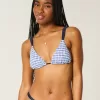 Top de bikini triangular con hombros descubiertos y fruncido Top de bikini triangular con hombros descubiertos y fruncido