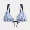 Top de bikini triangular con hombros descubiertos y fruncido Top de bikini triangular con hombros descubiertos y fruncido
