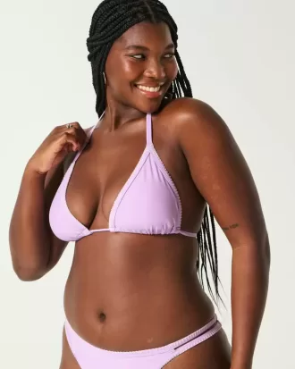 Top de bikini triangular con puntada bordada