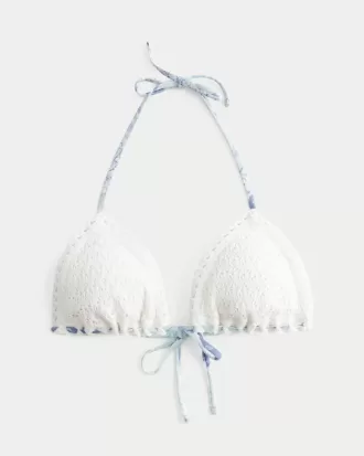 Top de bikini triangular estilo crochet