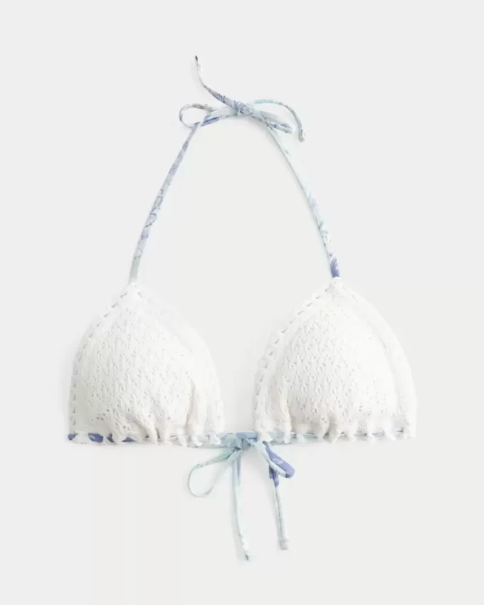 Top de bikini triangular estilo crochet Top de bikini triangular estilo crochet