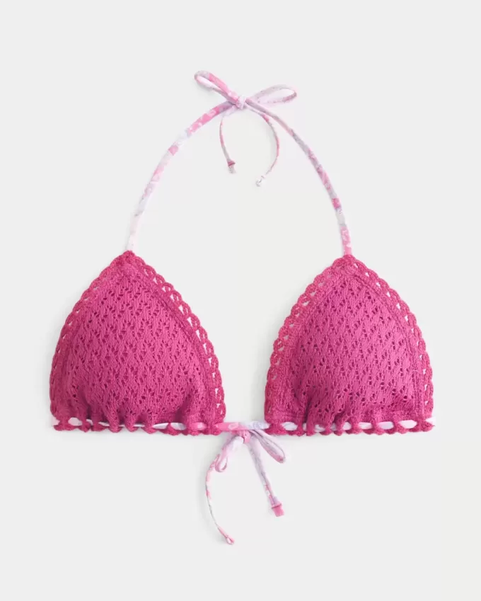 Top de bikini triangular estilo crochet Top de bikini triangular estilo crochet