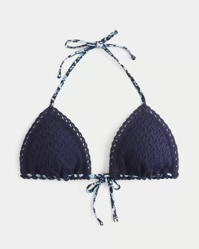 Top de bikini triangular estilo crochet Top de bikini triangular estilo crochet