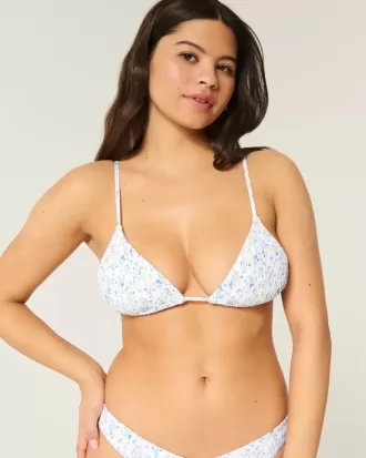 Top de bikini triangular fruncido