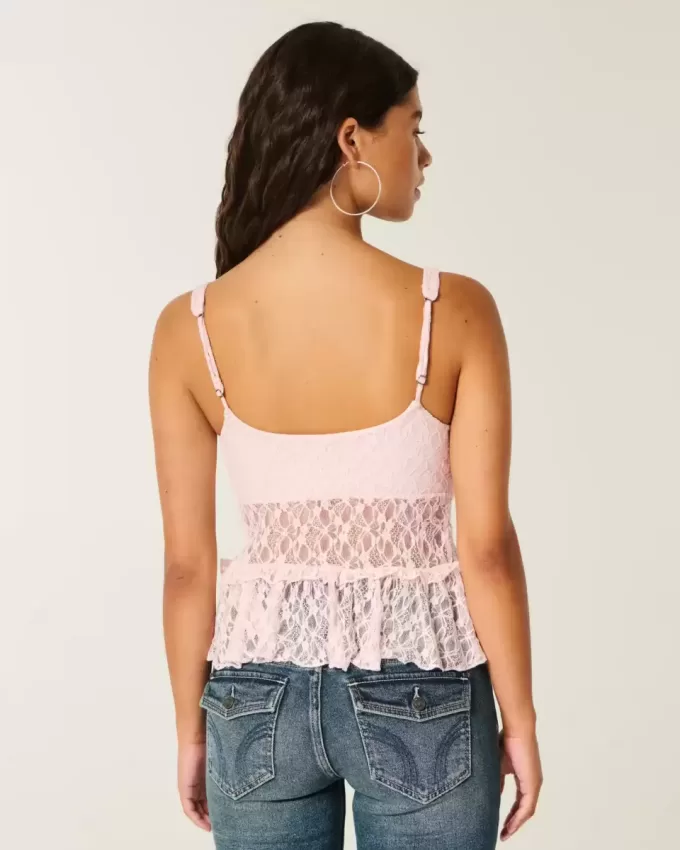 Top de encaje con volantes Top de encaje con volantes