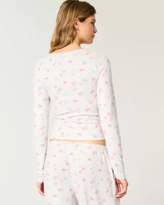 Top de pijama con estampado de bayas acogedor
