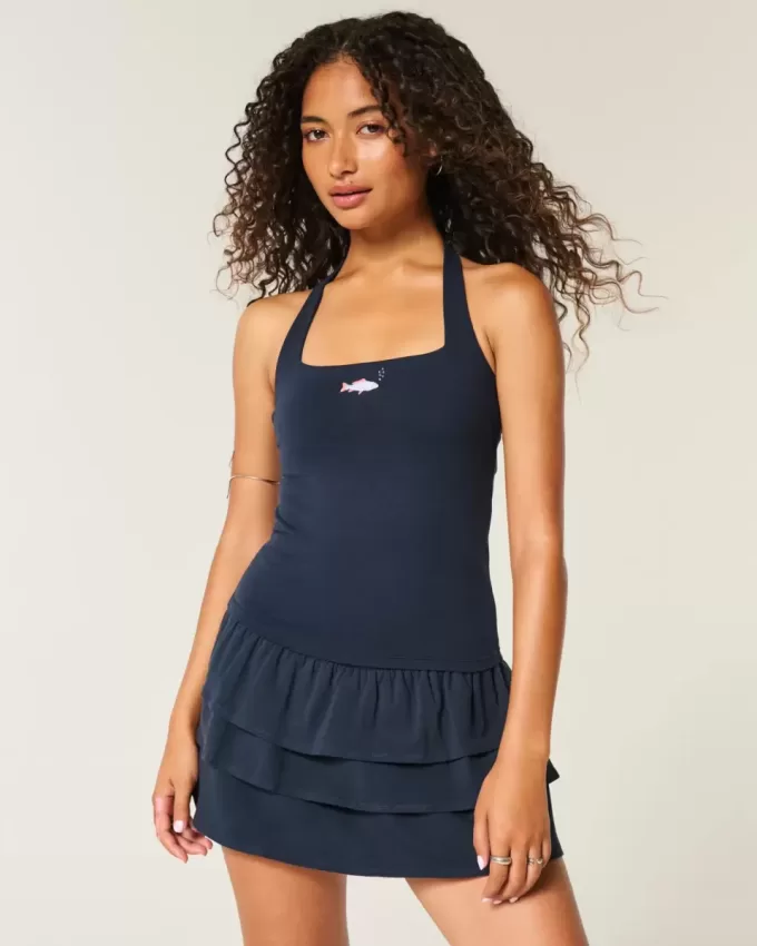 Top halter gráfico con cuentas Top halter gráfico con cuentas