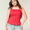 Top halter plisado con espalda abierta Top halter plisado con espalda abierta