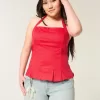 Top halter plisado con espalda abierta Top halter plisado con espalda abierta