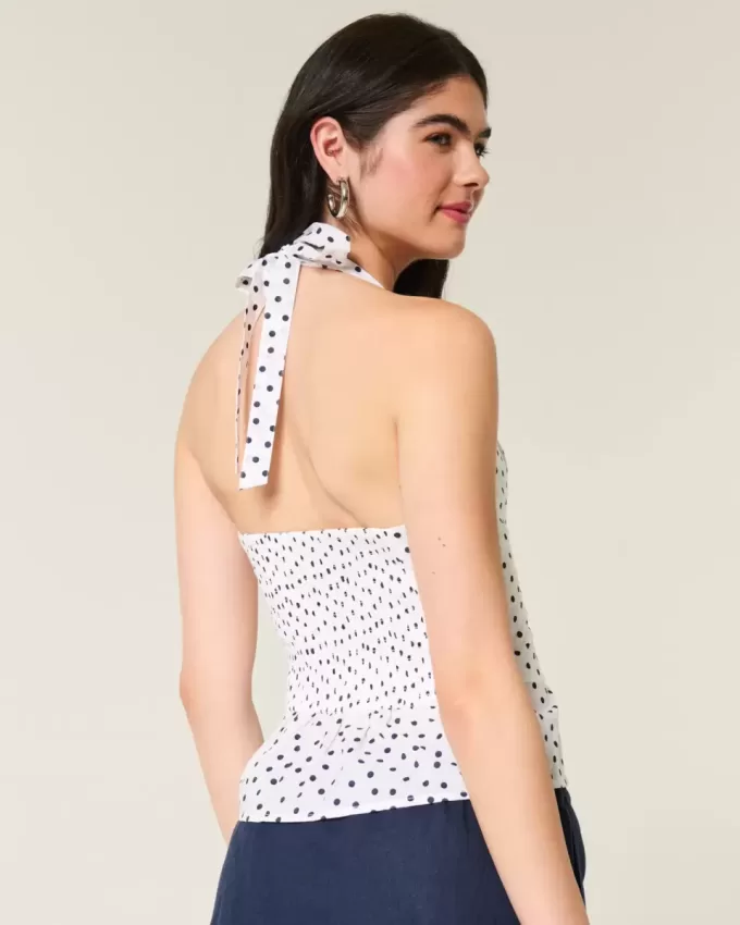 Top halter plisado con espalda abierta Top halter plisado con espalda abierta