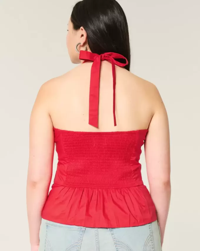 Top halter plisado con espalda abierta Top halter plisado con espalda abierta