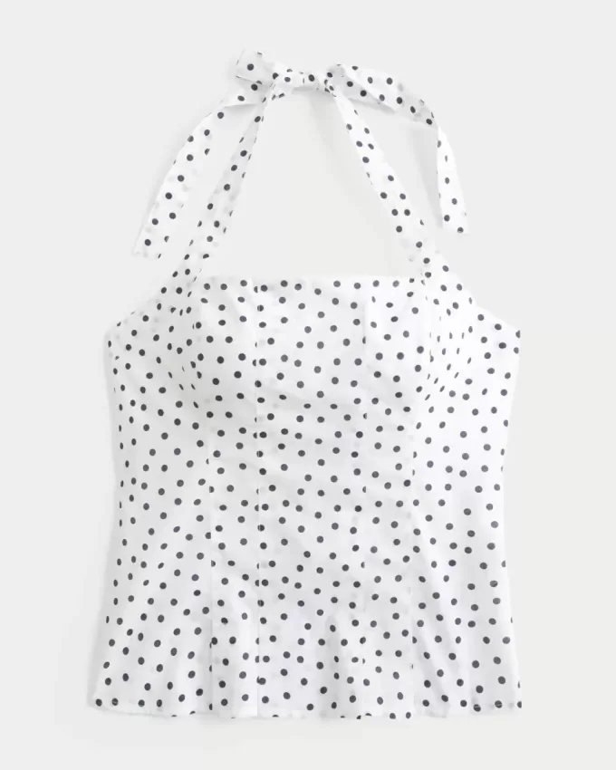 Top halter plisado con espalda abierta Top halter plisado con espalda abierta