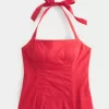 Top halter plisado con espalda abierta Top halter plisado con espalda abierta
