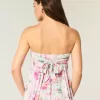 Top sin tirantes con dobladillo de pañuelo Top sin tirantes con dobladillo de pañuelo