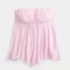 Top sin tirantes con dobladillo de pañuelo Top sin tirantes con dobladillo de pañuelo