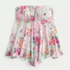 Top sin tirantes con dobladillo de pañuelo Top sin tirantes con dobladillo de pañuelo