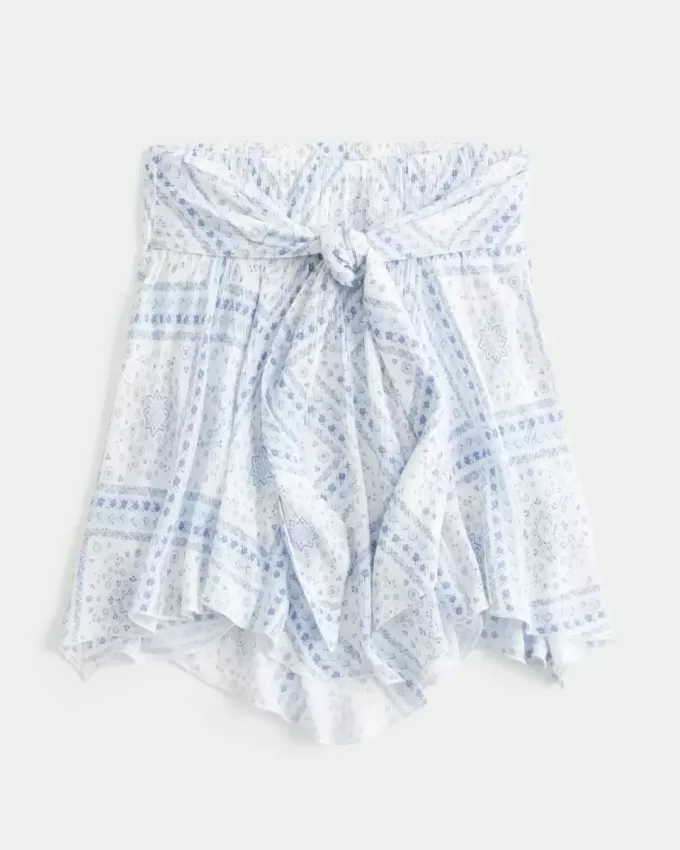 Top sin tirantes con dobladillo de pañuelo Top sin tirantes con dobladillo de pañuelo