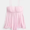 Top sin tirantes con dobladillo de pañuelo Top sin tirantes con dobladillo de pañuelo