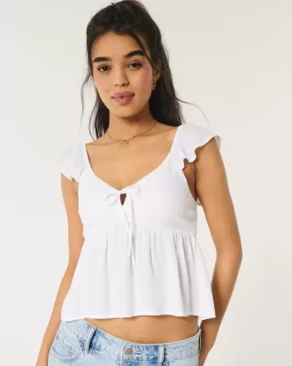 Top tipo babydoll con lazo frontal fácil de atar