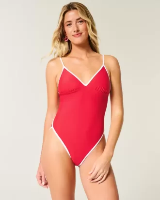 Traje de baño de una pieza de colores vibrantes