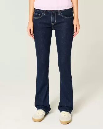 Vaqueros bootcut de tiro bajo y lavado oscuro
