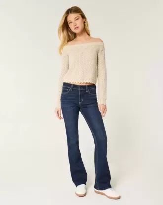 Vaqueros bootcut de tiro medio con lavado oscuro