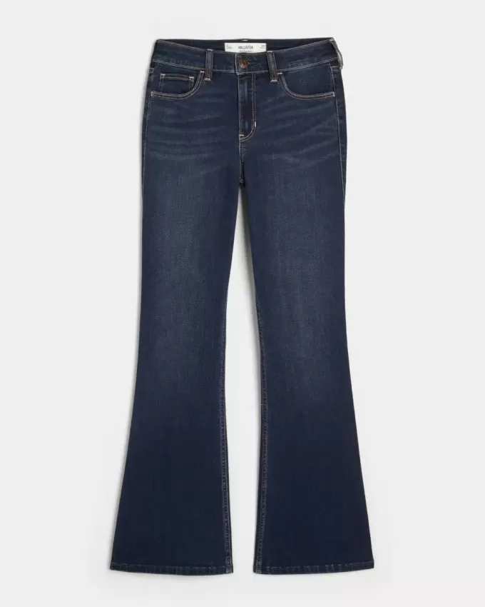 Vaqueros bootcut de tiro medio con lavado oscuro Vaqueros bootcut de tiro medio con lavado oscuro