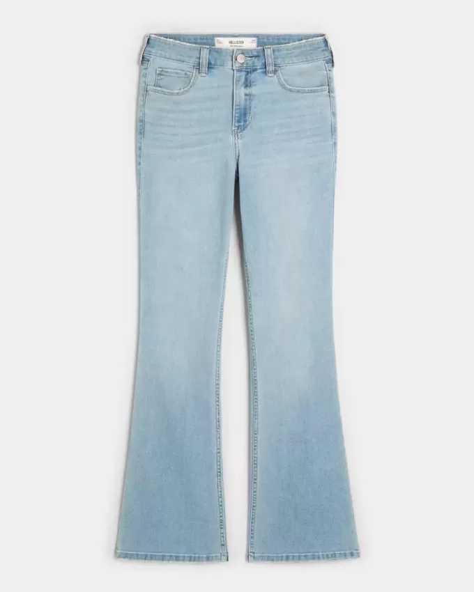 Vaqueros bootcut de tiro medio y lavado claro Vaqueros bootcut de tiro medio y lavado claro