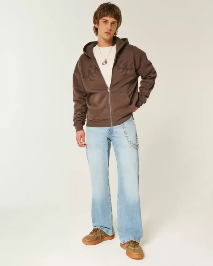Vaqueros bootcut relajados con lavado claro Vaqueros bootcut relajados con lavado claro