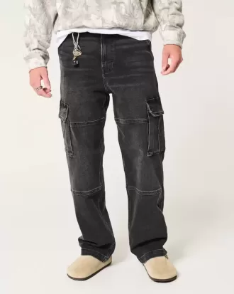 Vaqueros cargo holgados negros lavados