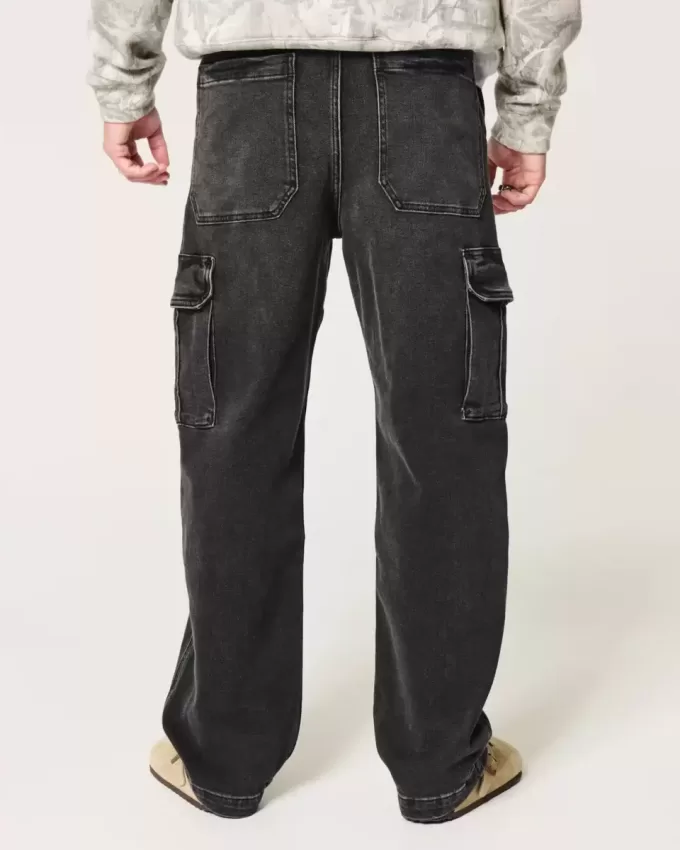 Vaqueros cargo holgados negros lavados Vaqueros cargo holgados negros lavados