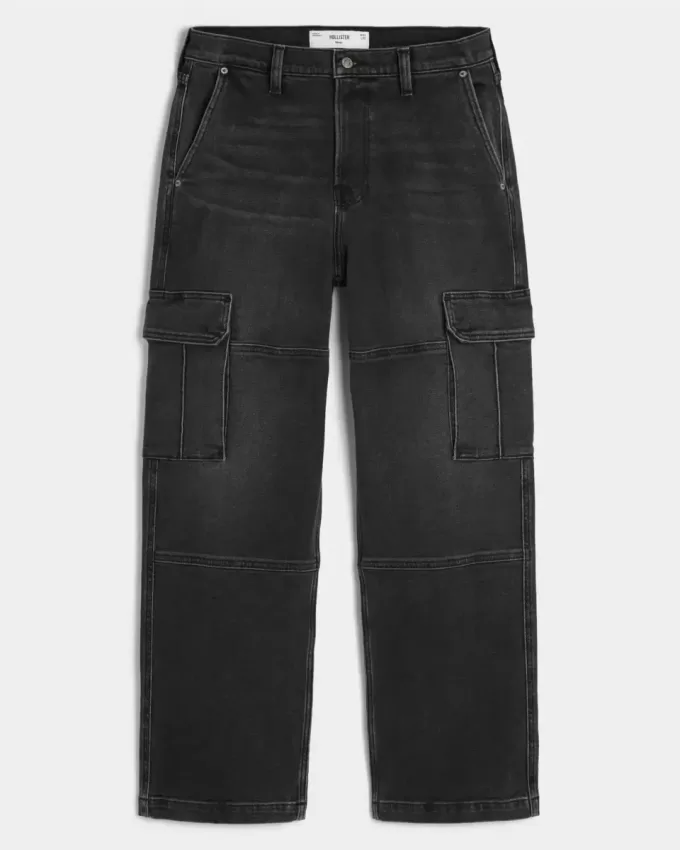 Vaqueros cargo holgados negros lavados Vaqueros cargo holgados negros lavados