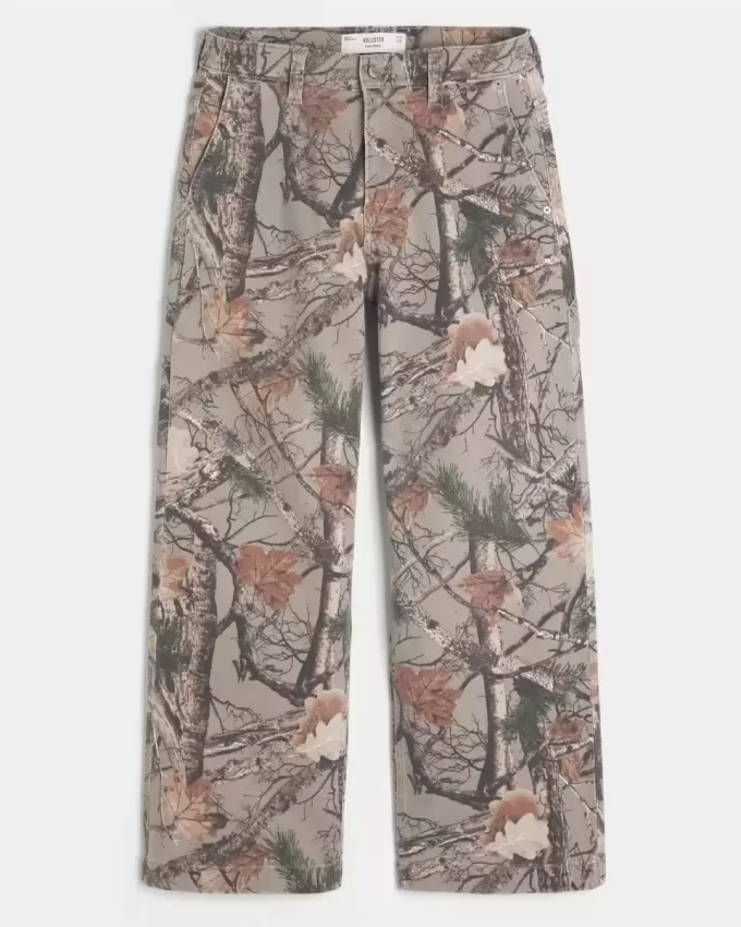 Vaqueros de pintor super holgados con estampado de camuflaje Vaqueros de pintor super holgados con estampado de camuflaje