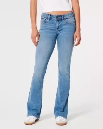 Vaqueros de tiro bajo con lavado medio tipo bota