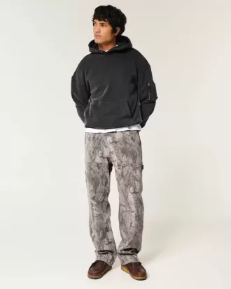 Vaqueros holgados de carpintero con estampado de camuflaje
