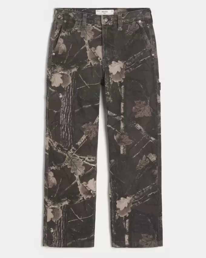 Vaqueros holgados de pintor con estampado de camuflaje Vaqueros holgados de pintor con estampado de camuflaje