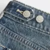 Vaqueros holgados de talle bajo con cintura ajustable y lavado medio Vaqueros holgados de talle bajo con cintura ajustable y lavado medio