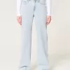 Vaqueros holgados de tiro alto con lavado claro Vaqueros holgados de tiro alto con lavado claro